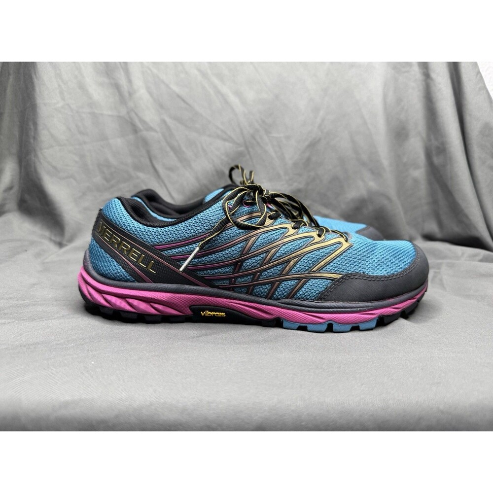 Merrell Women's Bare Access Trail Blue Moon Gold Running Shoes Vibram US 10.5